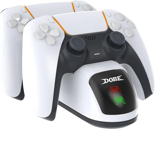 NexiGo Dobe Cargador de controlador PS5 actualizado, estación de carga dual con indicador LED, alta velocidad, base de carga rápida para Playstation