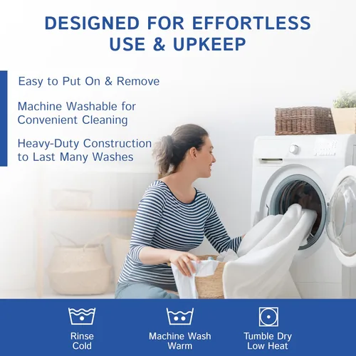 Vista 8 de Protector de colchón corto para caravanas tamaño Queen (60 pulgadas de ancho x 75 litros) impermeable con cremallera, funda de cama hipoalergénica