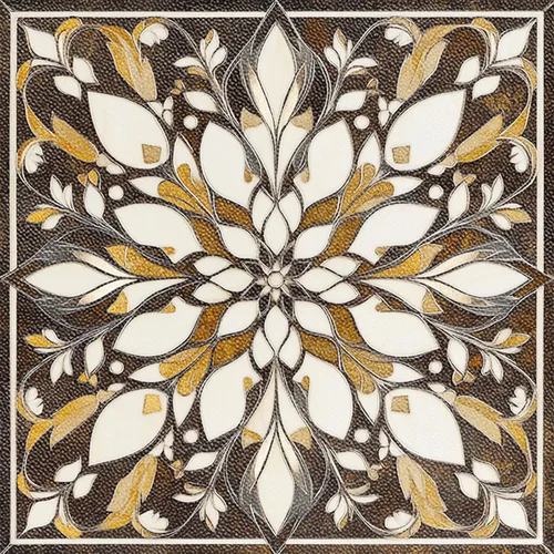 Vista 11 de IVN 10 azulejos de suelo de 12 x 12 pulgadas con patrón de crema botánica oscura para despegar y pegar, calcomanías de vinilo autoadhesivas