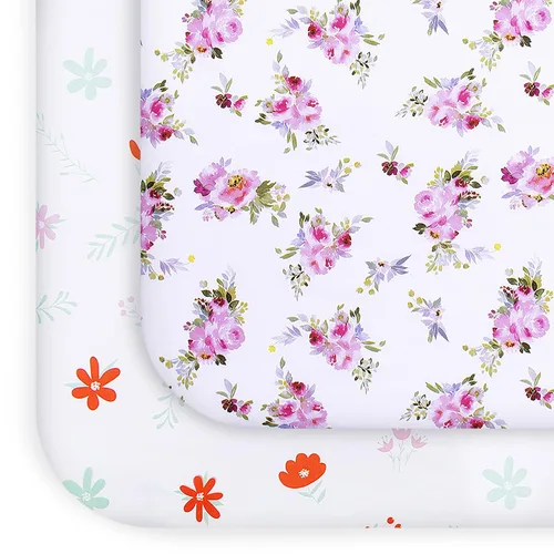 Vista 12 de Pack and Play Sheets - Juego de 2 sábanas para cuna, sábana bajera elástica para cuna, compatible con Graco Pack n Play, material suave y Dinosaurio