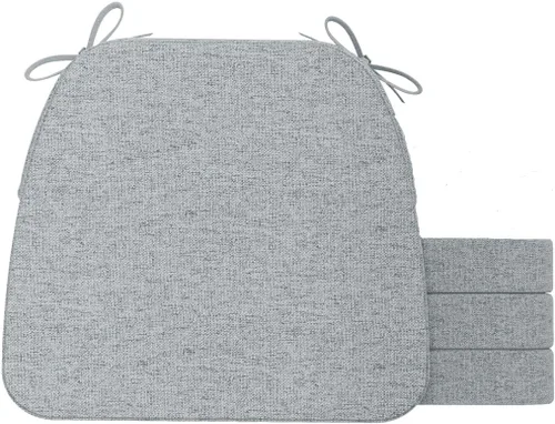 Vista 81 de AAAAAcessories - Cojines para silla en forma de D, 2" de espesor, almohadillas para sillas de comedor con lazos y removibles, cubierta lavable a