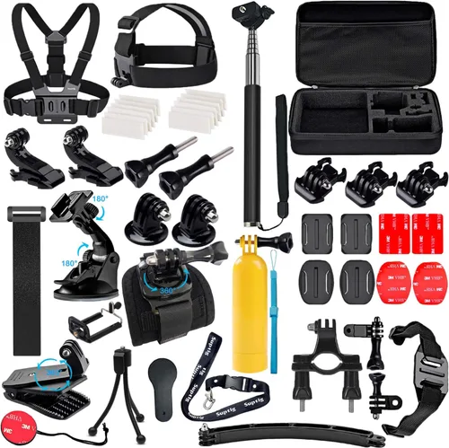Suptig Kit de accesorios compatible con Gopro Hero 13/Hero12/11/10/9/8/7/6/5/4/3/3+/2/Session gopro Max2 Gopro Fusion DJI Action 5 pro/5/4/3,