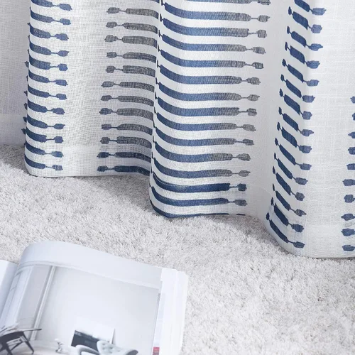 Vista 7 de PONY DANCE - Cortinas transparente con apariencia de lino, con ojales