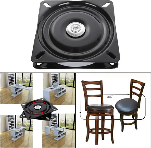 Vista 6 de Paquete de 2 taburetes de bar resistentes de 6 pulgadas de repuesto para silla reclinable, mecanismo giratorio cuadrado para muebles, base giratoria