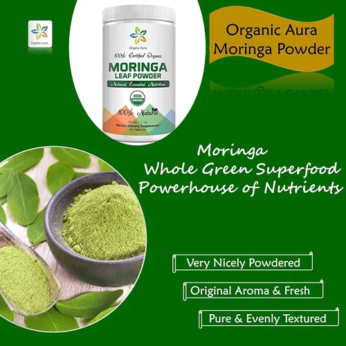 Vista 9 de Cápsulas orgánicas de hoja de moringa Aura 1500 mg - 150 HPMC Veg Nutrición súper alimentaria verde de hojas enteras Aumenta naturalmente