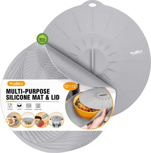 Vista 15 de Walfos Alfombrillas de silicona para microondas, resistentes al calor, multiusos, almohadillas calientes, antideslizantes, alfombrillas de silicona