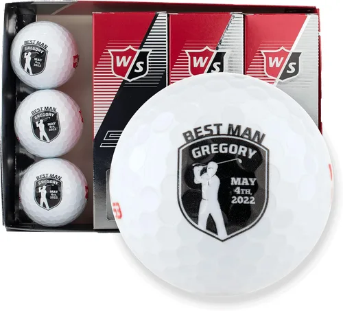 Vista 12 de Pelotas de golf personalizadas, 1 docena, Wilson, diseños personalizados para padrinos de boda, padrino, ushers, oficiales