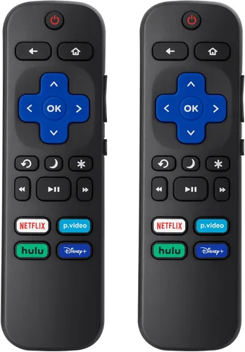 Paquete de 2 controles remotos de repuesto compatibles con Roku TV, para TCL Roku/para Hisense Roku/para Onn Roku (no para Roku Stick, Box y