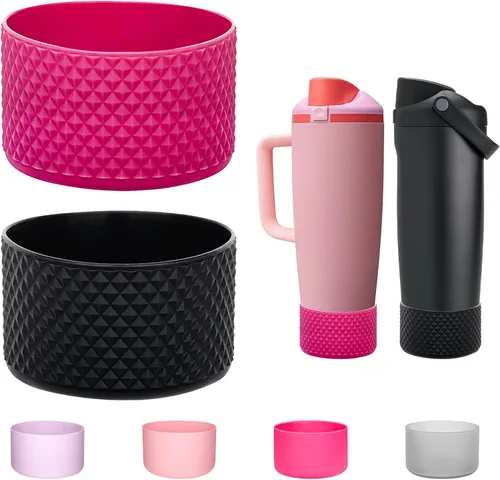 Vista 21 de WK IEASON 2PCS Protective Silicone Boots Compatible with Owala FreeSip Sway 30oz 40oz Bottles and 40oz Tumblers, Anti-Slip Bottom Cover Boot for