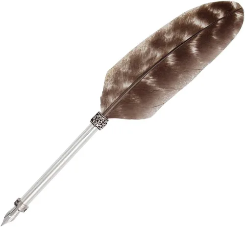 Vista 7 de Gullor Pluma de pluma vintage, pluma de inmersión de plumas naturales con caja de regalo, negro y marrón