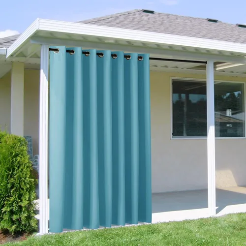 Vista 137 de NICETOWN Cortinas para Exteriores para Patio Impermeables de 84 pulgadas de Largo 2 Paneles, Cortinas de Privacidad para Exteriores con Aislamiento