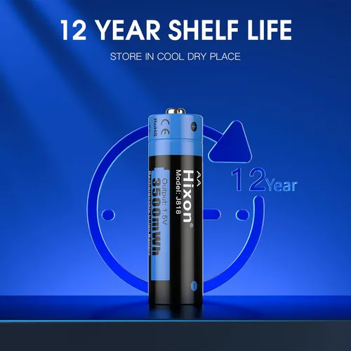 Vista 7 de Hixon Baterías recargables AA, batería AA recargable de alta capacidad de 3500 mWh, baterías recargables constantes de 1.5 V, 2 baterías AA