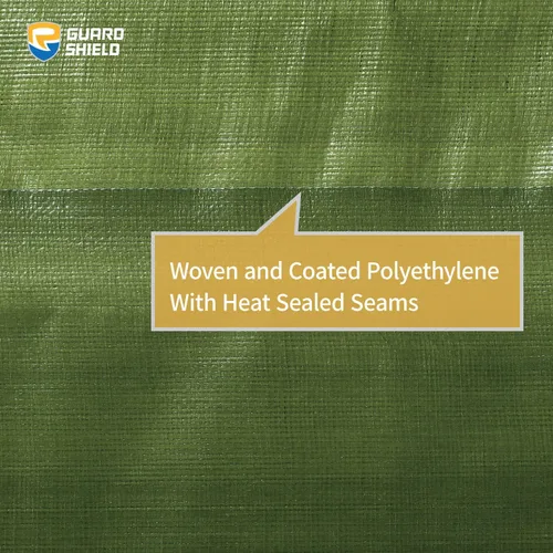 Vista 5 de GUARD SHIELD Lona resistente de 12 x 16 pies, cubierta de lona de polietileno verde impermeable, gruesa, multiusos, de 2564 pulgadas
