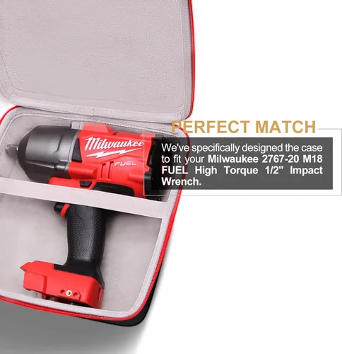 Vista 3 de LTGEM - Funda compatible con llave de impacto Milwaukee 2767-20/2962-20/2960-20 M18 FUEL de alto torque de 1/2 pulgada, solo funda