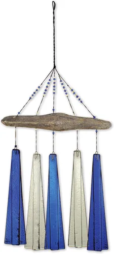 Sunset Vista Design Studios Sea Breeze - Campanilla de viento de cristal, niebla del océano