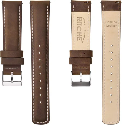 Vista 5 de Ritche - Correa de reloj de cuero de liberación rápida, 18, 19, 20, 21, 22, 23 y 24mm