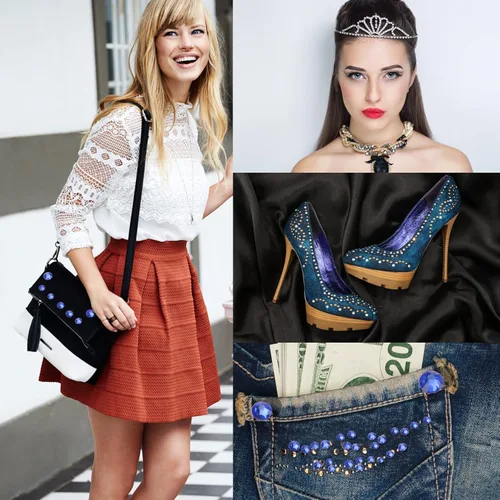 Vista 99 de Hot Fix - Diamantes de imitación de cristal con parte trasera plana, gemas de diamante de 0.189 in (20 ss, 1440 unidades, rojo)