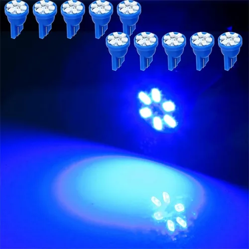 Vista 2 de cciyu 10X Super Azul Cuña Lado T10 6SMD LED Velocímetro Instrumento Luz 192 194 168