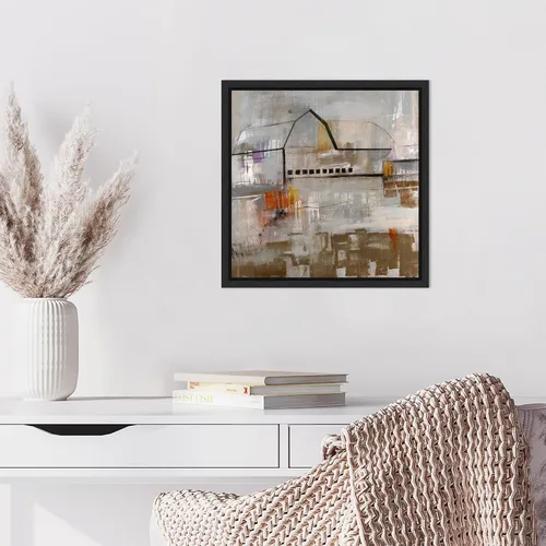 Vista 5 de Amanti Art Framed Canvas Wall Art 16x16 Old Barn by Alexys Henry, Framed Wall Art Canvas, Abstract Artwork, Modern Decor, Small Poster Painting for