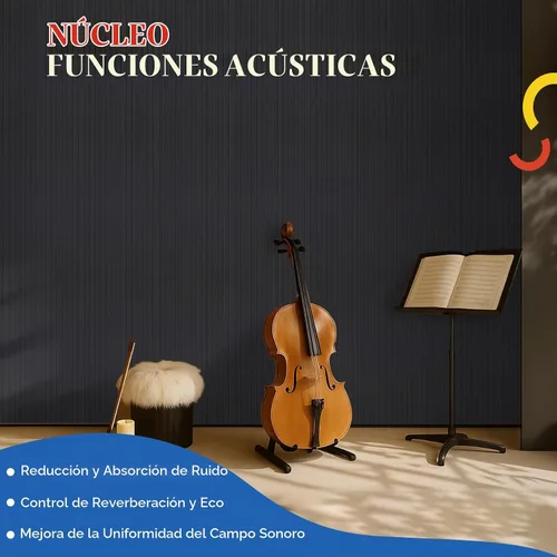 Vista 3 de Paquete de 10 paneles acústicos grandes, panel acústico de pared de 47.2 x 23.6 pulgadas, panel autoadhesivo a prueba de sonido para oficina Negro