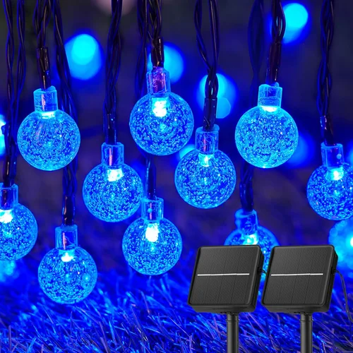 Vista 15 de Brightown Luces de Cadena Solares para Exteriores 60 LED 35.6 Pies Impermeables Luces de Patio con Energía Solar con 8 Modos de Iluminación
