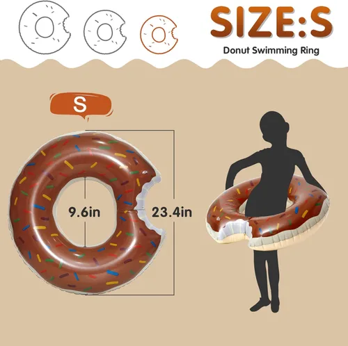 Vista 2 de DMAR Flotador de piscina con forma de dona, tubo y anillo para playa y piscina