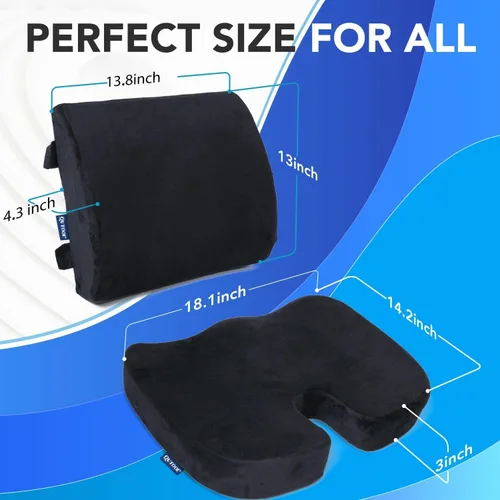 Vista 8 de QUTOOL Cojín de asiento y almohada de apoyo lumbar