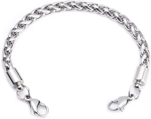 Vista 8 de LinnaLove - Pulseras de alerta médica intercambiables con cadena de trigo de acero inoxidable - (solo cadena)
