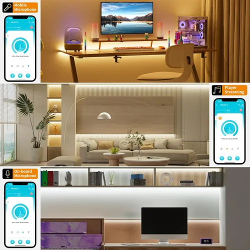 Vista 3 de PAUTIX Kit de controlador LED CCT SP542E Wi-Fi+Bluetooth, compatible con Alexa/Google Assistant, control remoto RF de aplicación, regulador LED CCT