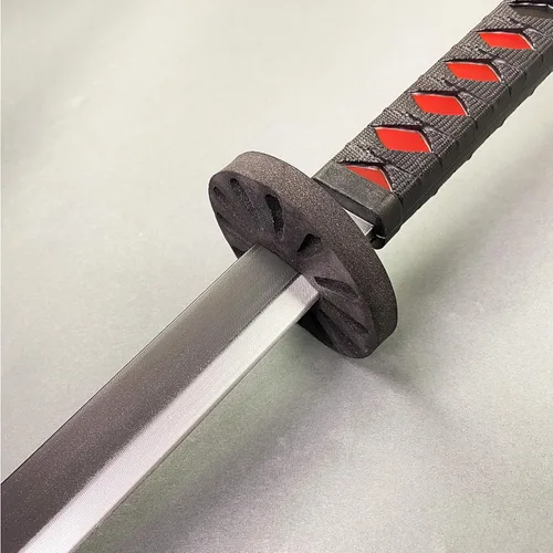 Vista 3 de Espada de espuma de fantasía espuma Katana Props réplica para colecciones regalos cosplay para espectáculos de anime negro-amarillo