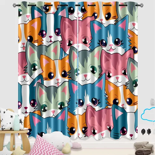 Vista 25 de Paneles de cortinas opacas de mariposa para ventana de niñas, cortinas opacas moradas para dormitorio, 2 paneles de 84 pulgadas de largo para Cp-4