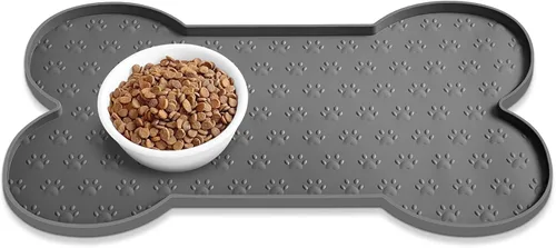 Vista 19 de PWTAA Tapete para Comida de Perros Antideslizante de Silicona, Tapete para Tazón de Perro más Grueso, Mantel Individual para Mascotas Impermeable