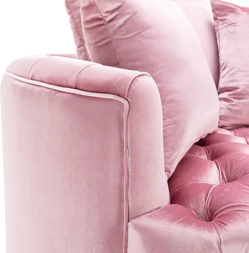 Vista 6 de HomSof Chaise giratorio para interiores y exteriores, sofá moderno para sala de estar, club, silla redonda, respaldo tallado con botones