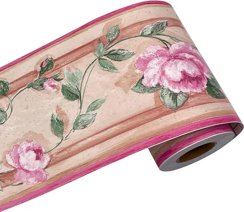 Vista 5 de Yifely Papel tapiz extraíble de peonía de lujo, borde autoadhesivo Stciker para cocina, baño, decoración de pared