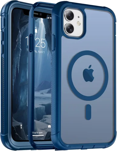 Vista 54 de jaroco - Funda magnética compatible con MagSafe para iPhone 11 de 6.1 pulgadas; protección de grado militar contra caídas, de doble capa, Blanco