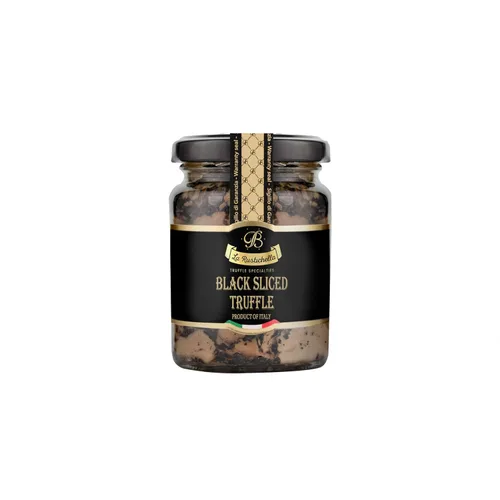 La Rustichella - Trufa negra en rodajas - 100% fabricada en Italia | Vegana, sin gluten, sin colesterol (3.17 oz (90 gr))