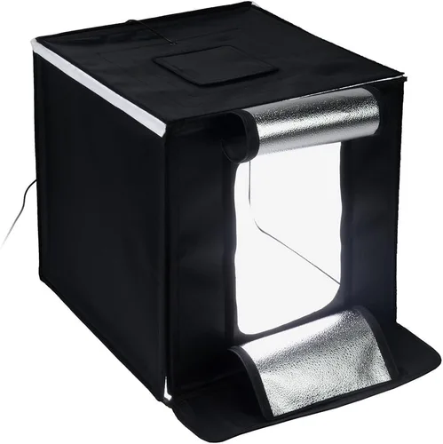 Vista 8 de Fotodiox Pro LED 16x16" Studio-in-a-Box para fotografía de mesa - Incluye tienda de campaña; luces LED integradas; funda de transporte y cuatro