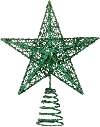 Vista 11 de BinaryABC Estrella para árbol de Navidad, adornos brillantes para decoración del árbol de Navidad, 7.9 in (negro)