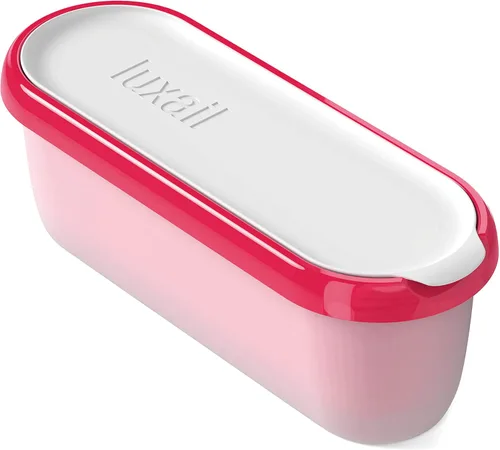 Vista 9 de Recipientes de helado para helado casero, contenedor reutilizable para congelador, con tapas, paquete de 2, sin BPA, base antideslizante, apilable