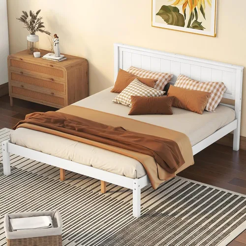 Vista 60 de Harper & Bright Designs Base de cama individual con cabecero y estribo, cama de plataforma de madera tamaño individual con soporte de listones