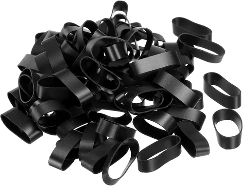 PATIKIL Bandas de goma de silicona, 100 unidades, antideslizantes, de 0.9 pulgadas, color negro plano, para envolver cables, envolturas de bolsas,