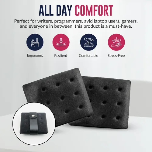 Vista 5 de WavePads de PostureUp - Paquete de dos reposamuñecas ajustables originales para portátil y teclado, almohadillas ergonómicas de espuma viscoelástica