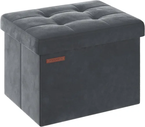 Vista 8 de SONGMICS Storage Ottoman, Foldable Small Ottoman Foot Rest, Ottoman with Storage, Load up to 286 lb, for Living Room, Bedroom, Dorm