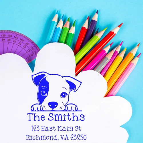 Vista 283 de Sello de alta calidad para cachorros Airedale Terrier – Sello de dirección personalizado – Ideal para los amantes de los perros – Elección de 5