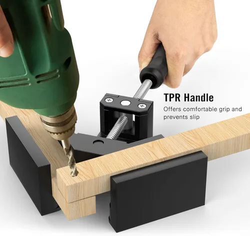 Vista 5 de Housolution Abrazadera de Ángulo Recto, Abrazadera de Esquina de Aleación de Aluminio de 90° de un Solo Mango, Herramienta de Abrazadera de Clip