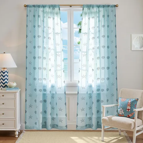 Vista 14 de jinchan Cortinas traslúcidas blancas para sala de estar, dormitorio, cuarto de bebé, cortinas de 63 pulgadas de largo para casa de playa, gasa