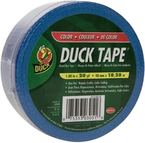 Duck Marca 527267 Cinta adhesiva de color azul, 1.88 pulgadas por 20 yardas, rollo individual