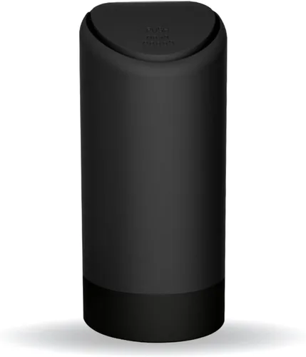 Mini cubo de basura para automóvil, pequeño contenedor de basura de silicona con tapa para portavasos de puerta lateral, a prueba de fugas,