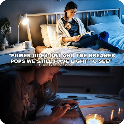 Vista 2 de Bombillas recargables Neporal A19, bombilla de emergencia con enchufe recargable para fallas de energía, bombillas de respaldo de batería de 1200