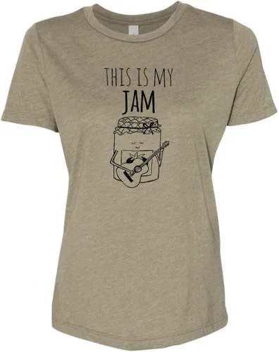 Vista 22 de Cute Women's Screen Printed Crew Neck Tee, Shirts With Sayings, Dusty Blue or Olive